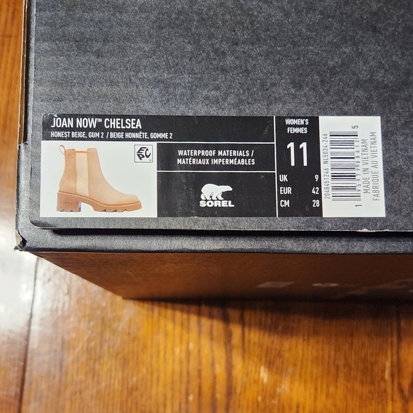 Sorel Joan Now Chelsea Boot Size 11 in Honest Beige, Gum - Picture 2 of 15